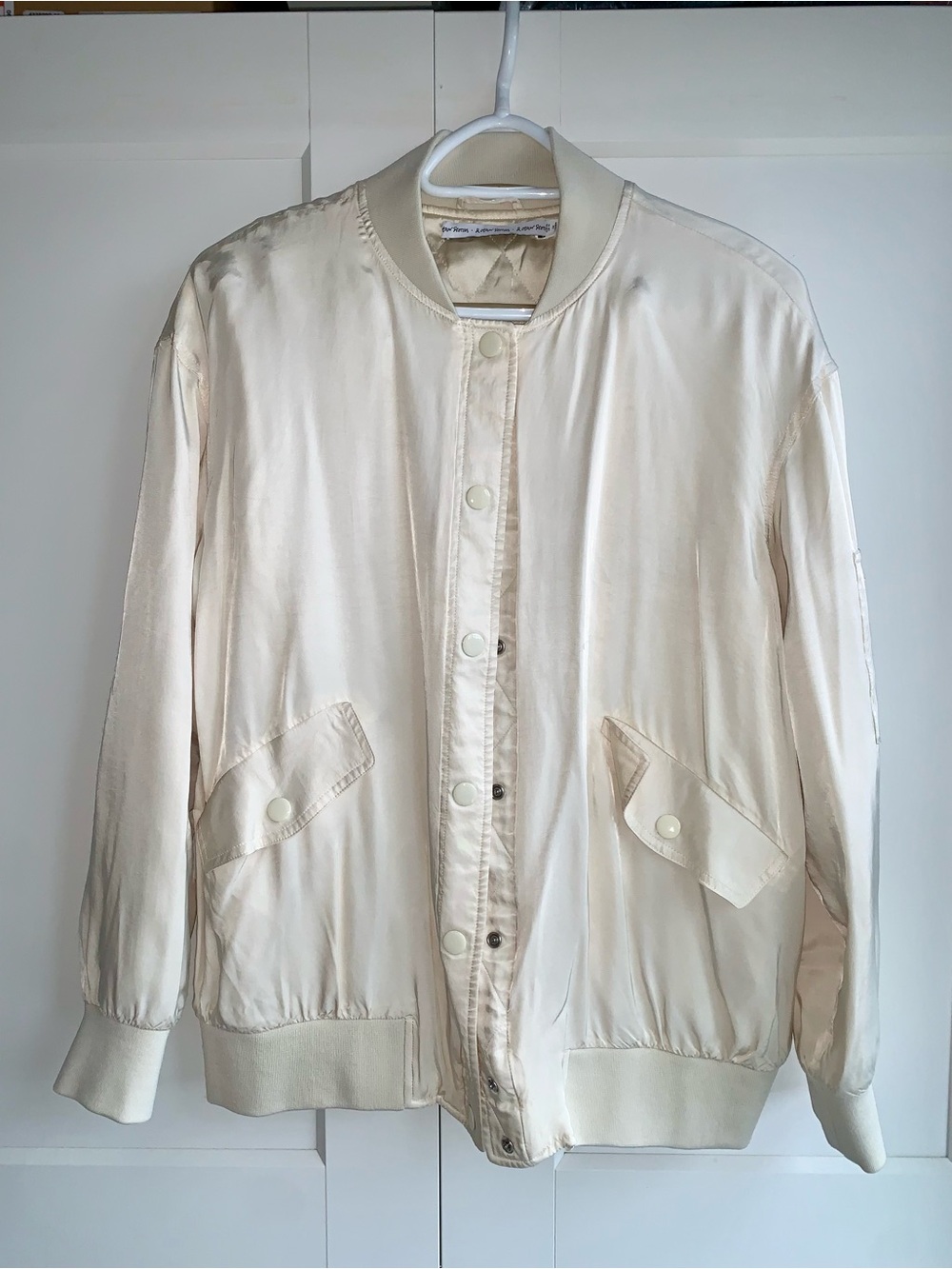 Other Stories bomber jacket cream Women's size 10